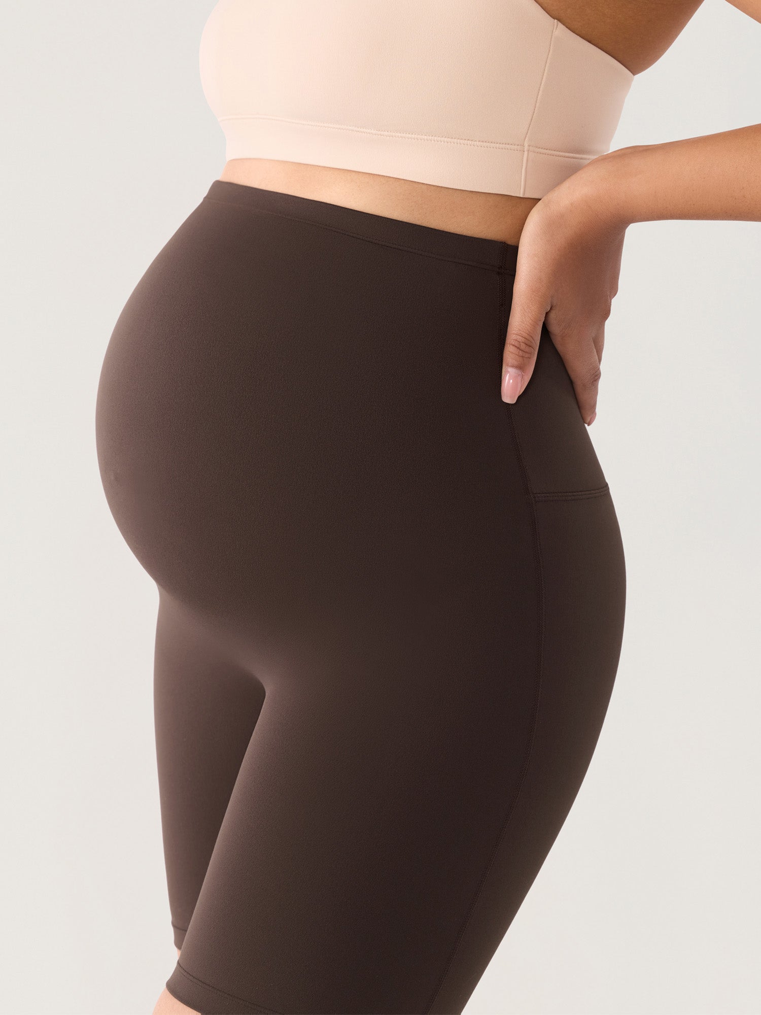Zwangerschapsshort met naadloze voorkant – Natrelax® hoge taille, 15 cm