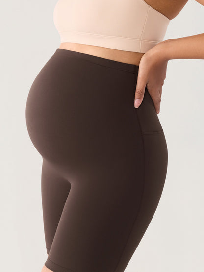 Zwangerschapsshort met naadloze voorkant – Natrelax® hoge taille, 15 cm