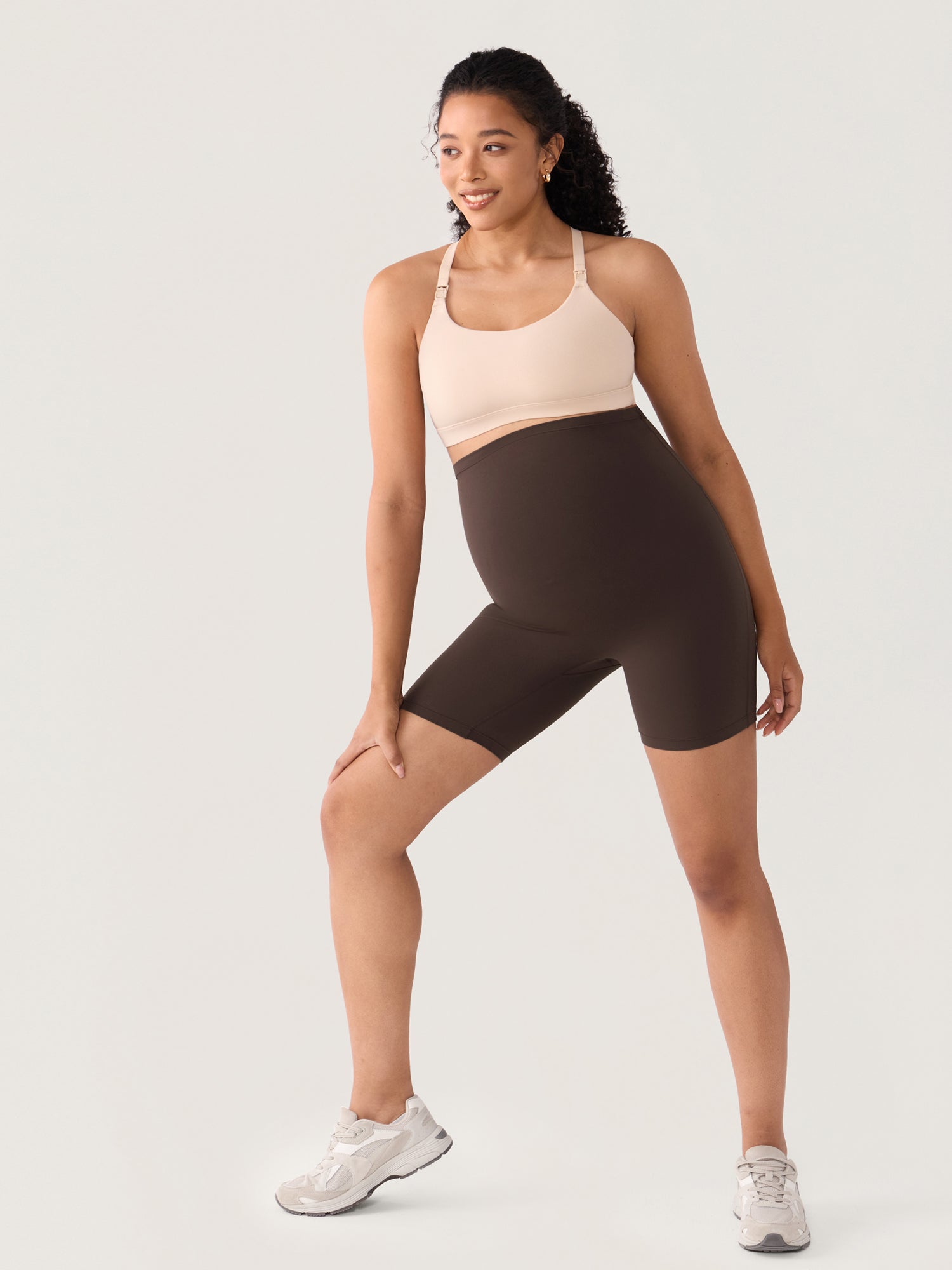 Zwangerschapsshort met naadloze voorkant – Natrelax® hoge taille, 15 cm