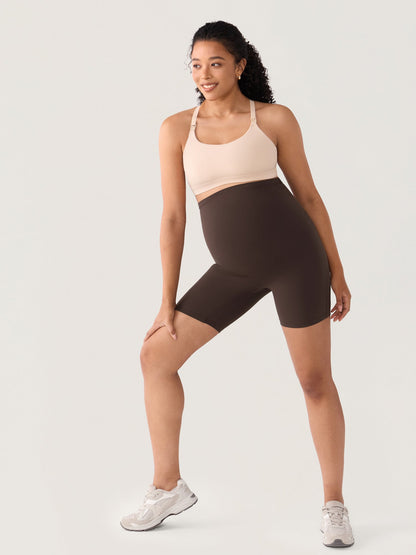 Zwangerschapsshort met naadloze voorkant – Natrelax® hoge taille, 15 cm