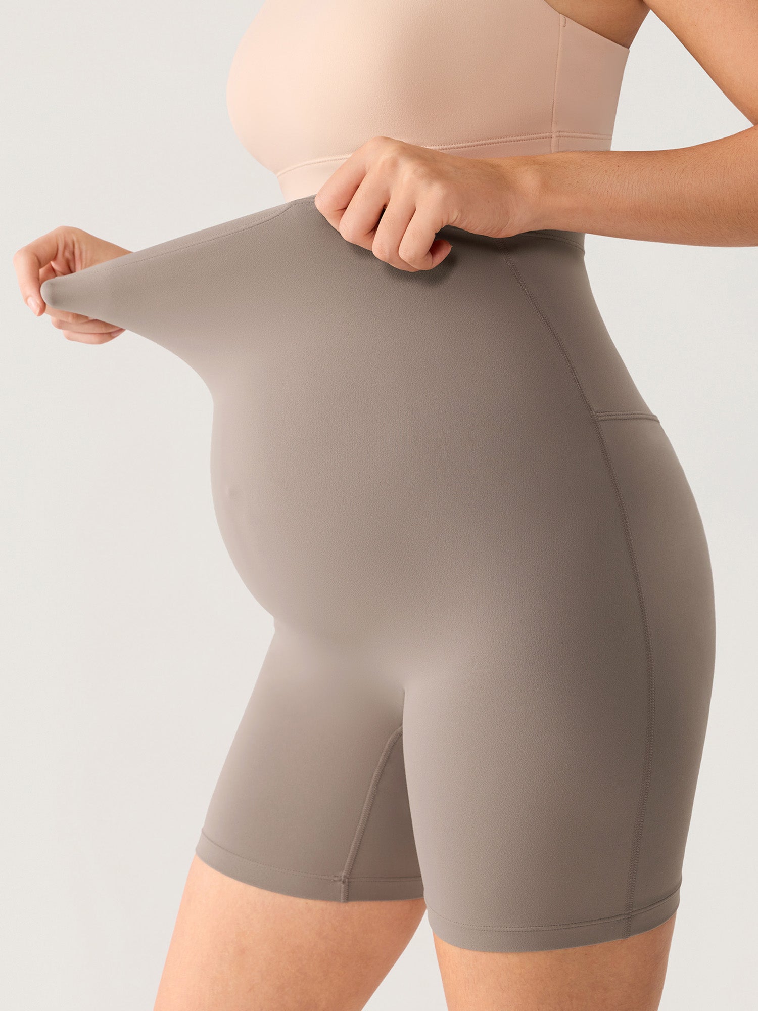 Zwangerschapsshort met naadloze voorkant – Natrelax® hoge taille, 15 cm