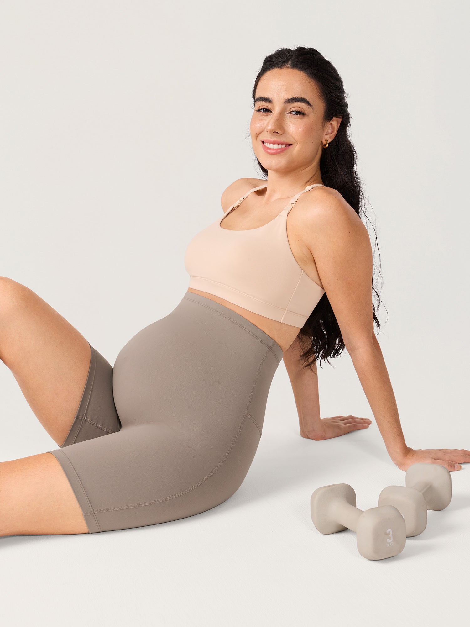 Zwangerschapsshort met naadloze voorkant – Natrelax® hoge taille, 15 cm
