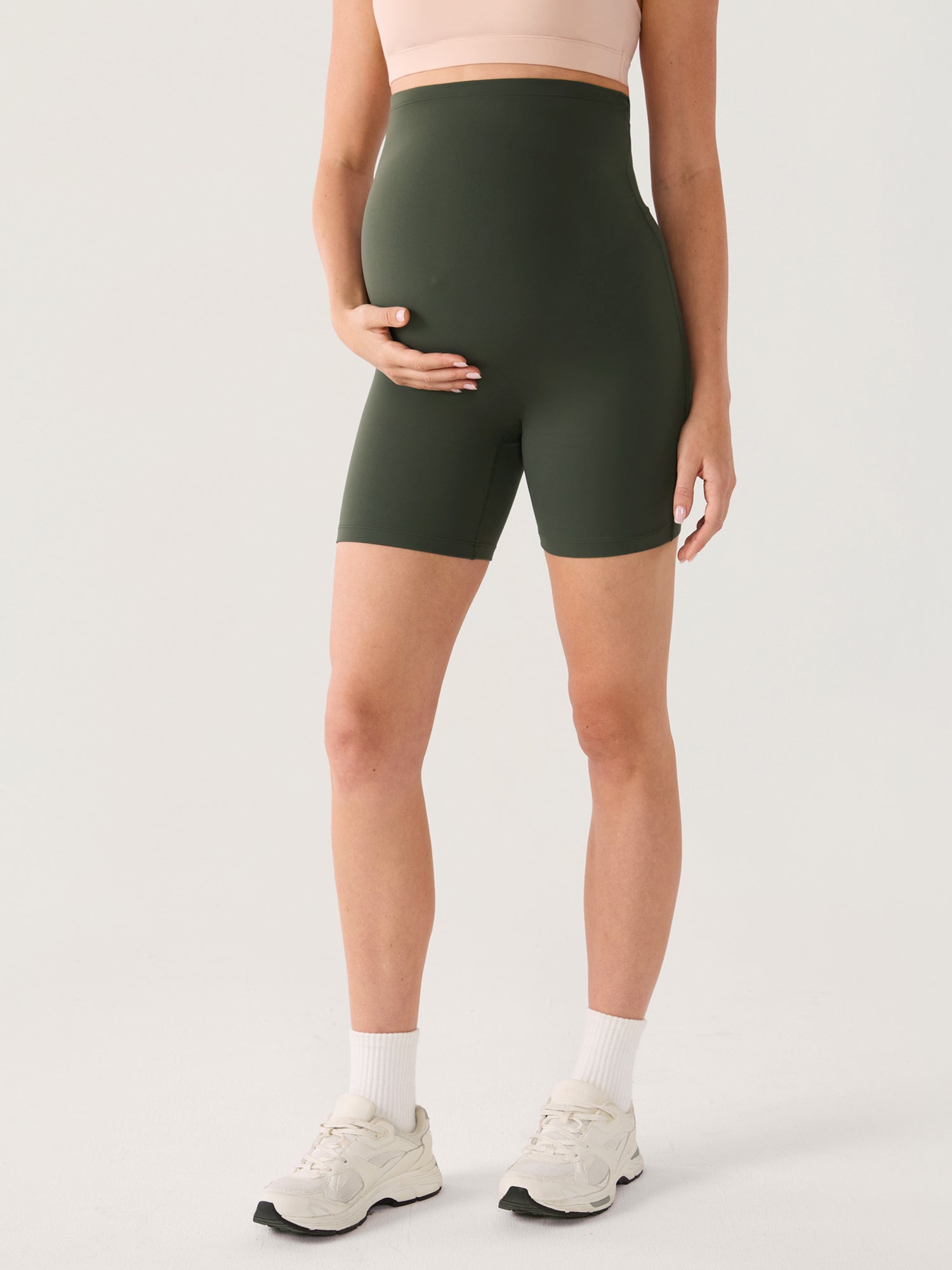 Zwangerschapsshort met naadloze voorkant – Natrelax® hoge taille, 15 cm