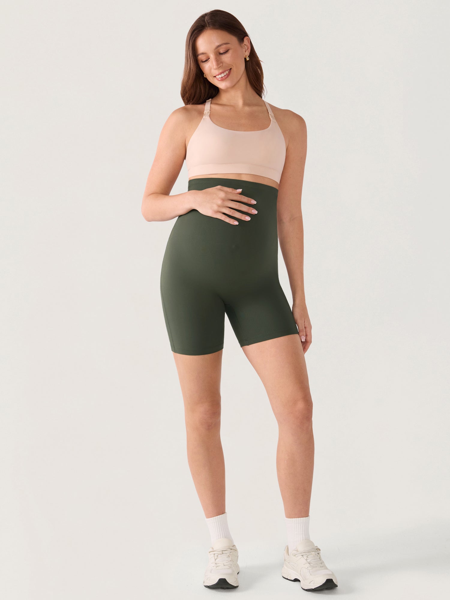 Zwangerschapsshort met naadloze voorkant – Natrelax® hoge taille, 15 cm
