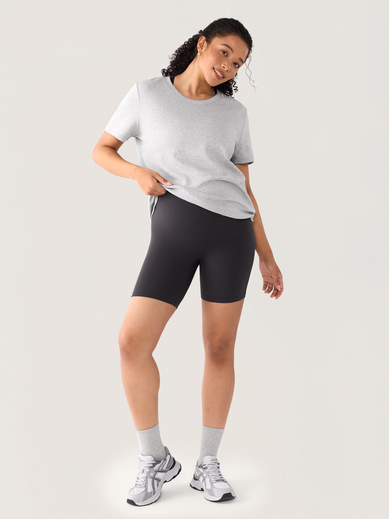 Zwangerschapsshort met naadloze voorkant – Natrelax® hoge taille, 15 cm