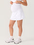 Zwangerschapsrok met ingebouwde short – A-lijn tennisrok voor zwangeren – Wit