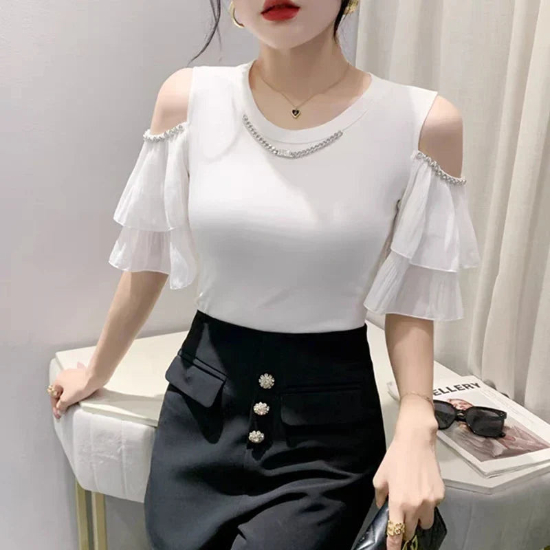 Sexy off-the-shoulder T-shirt