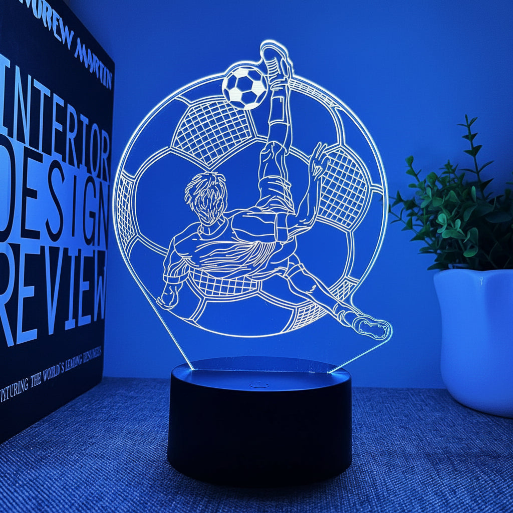 Voetbal 3D Illusie LED-Lamp - Nachtlampje - USB
