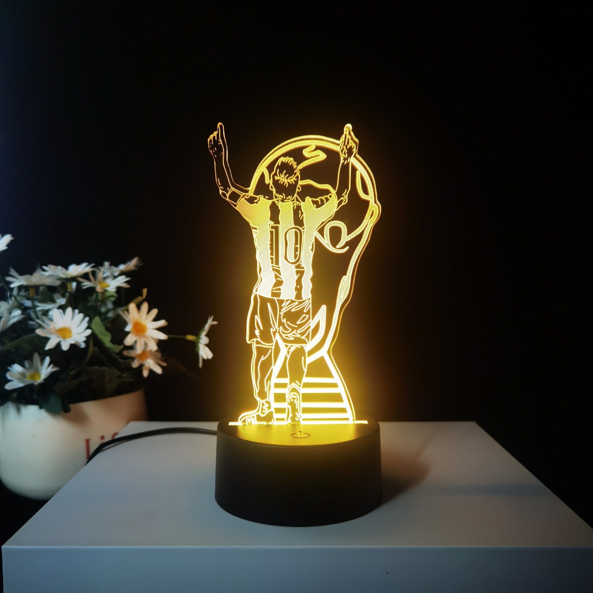 Lionel Messi 3D Illusie LED-Lamp - Nachtlampje - 16 Kleuren