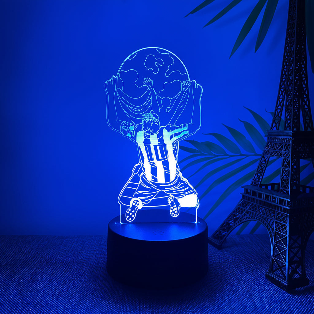 Lionel Messi 3D Illusie LED-Lamp - Nachtlampje - met Afstandsbediening