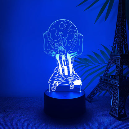 Lionel Messi 3D Illusie LED-Lamp - Nachtlampje - met Afstandsbediening