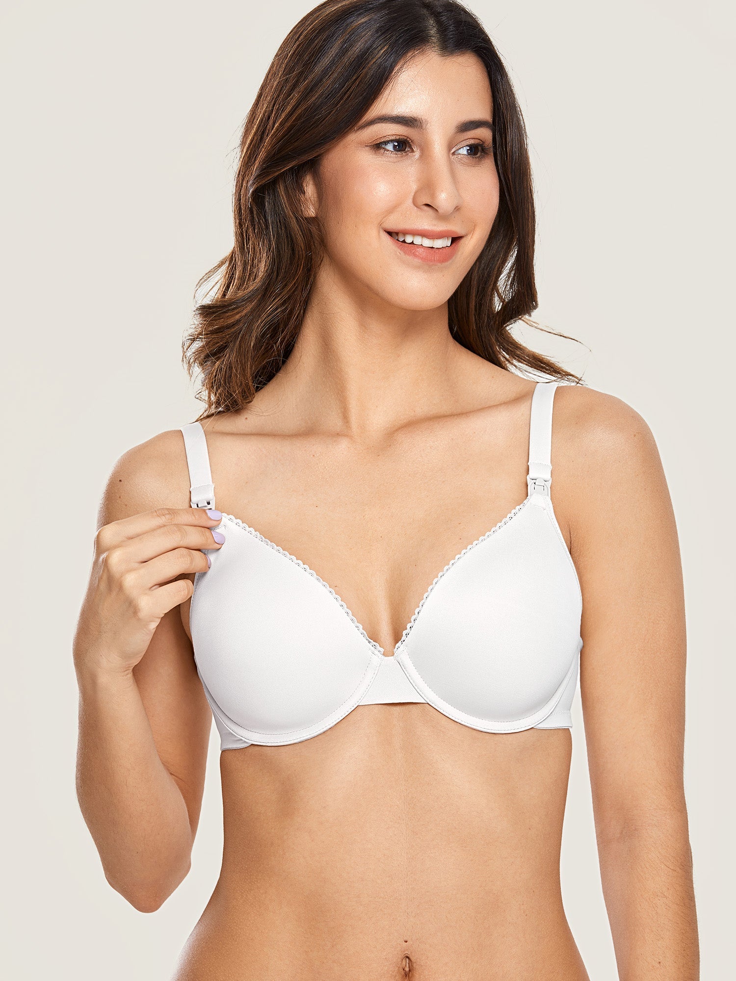 Voedingsbeha met beugel en veel steun – voedings-bh in grote maten – Wit