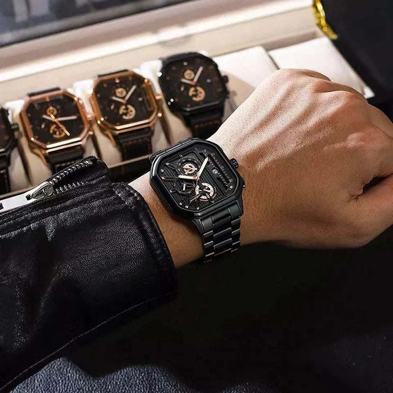 Luxe automatisch horloge met skelet wijzerplaat