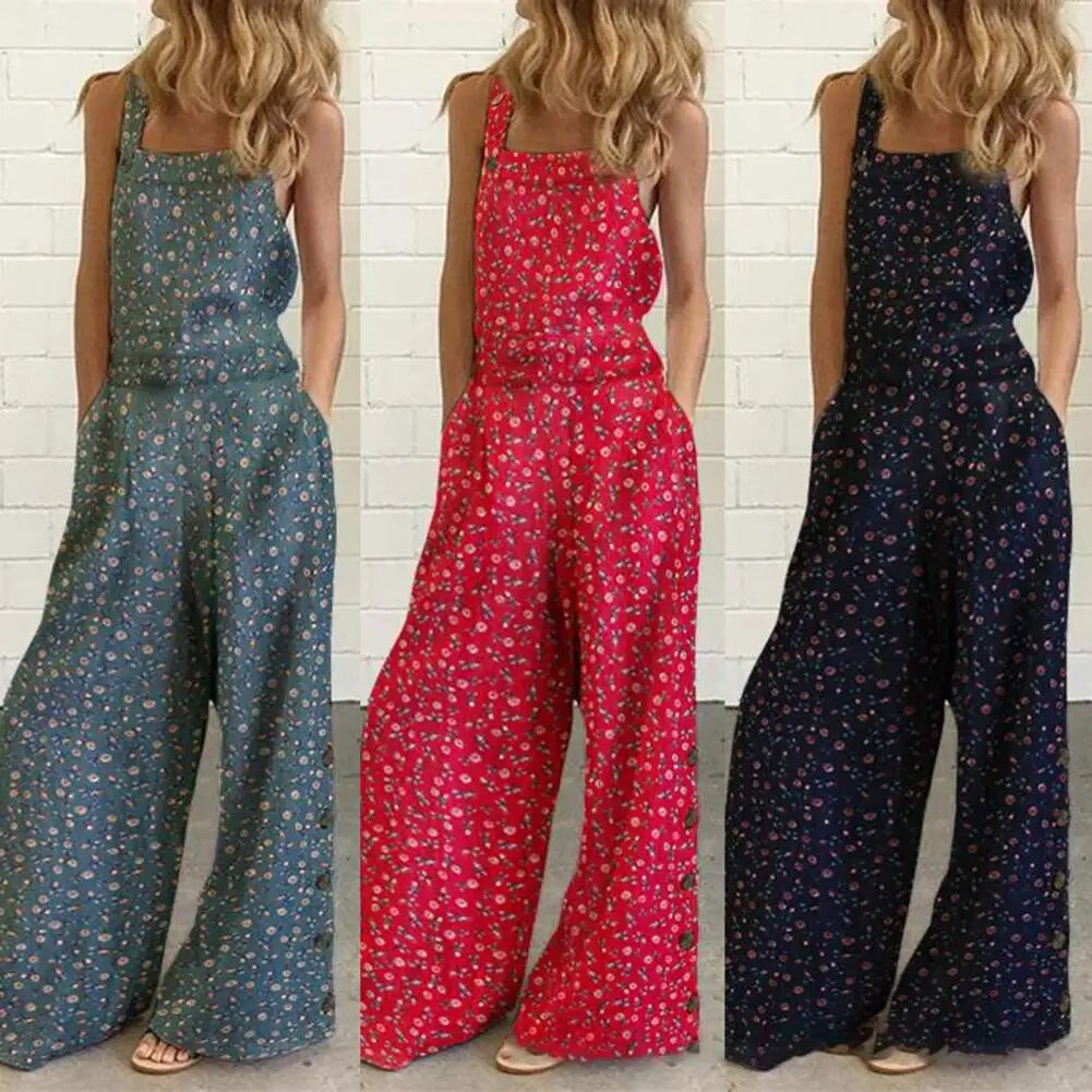 Jumpsuit met bloemenprint en hoge taille