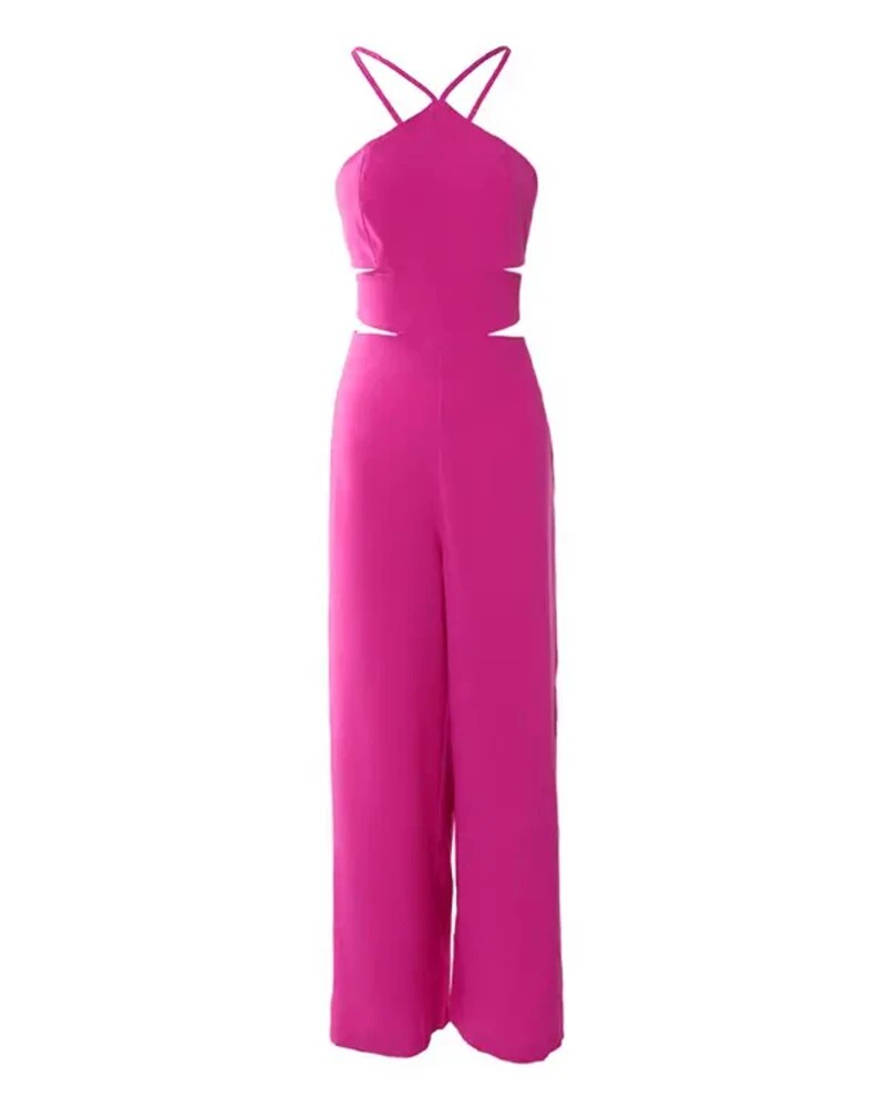 Damesjumpsuit met rugloze zijsplit