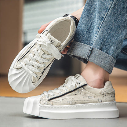 Sportschoenen van casual canvas met verhoogde zool