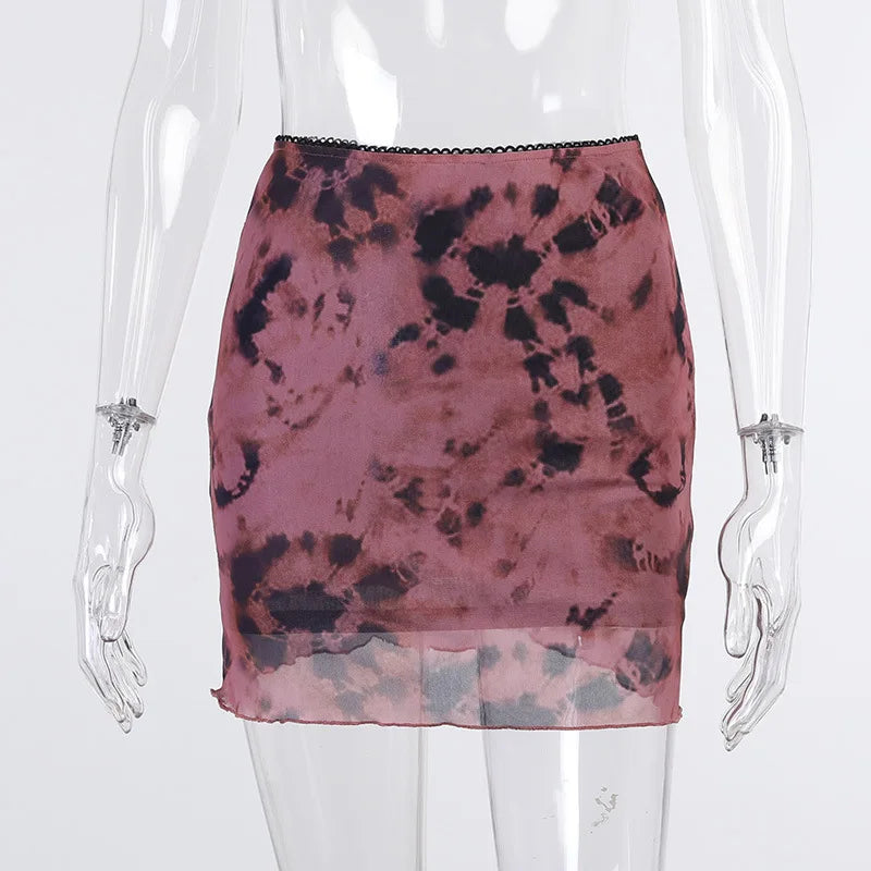 Trendy gelaagde minirok met abstracte print