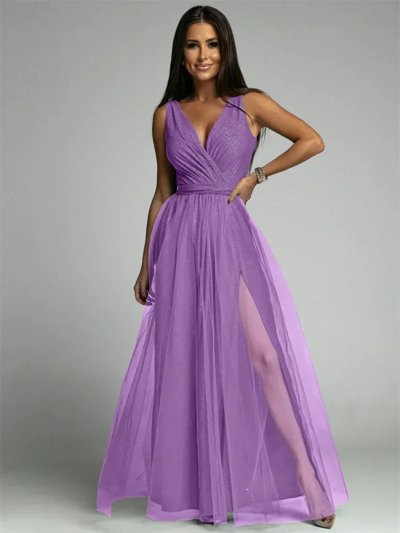 Elegante jurk met V-hals