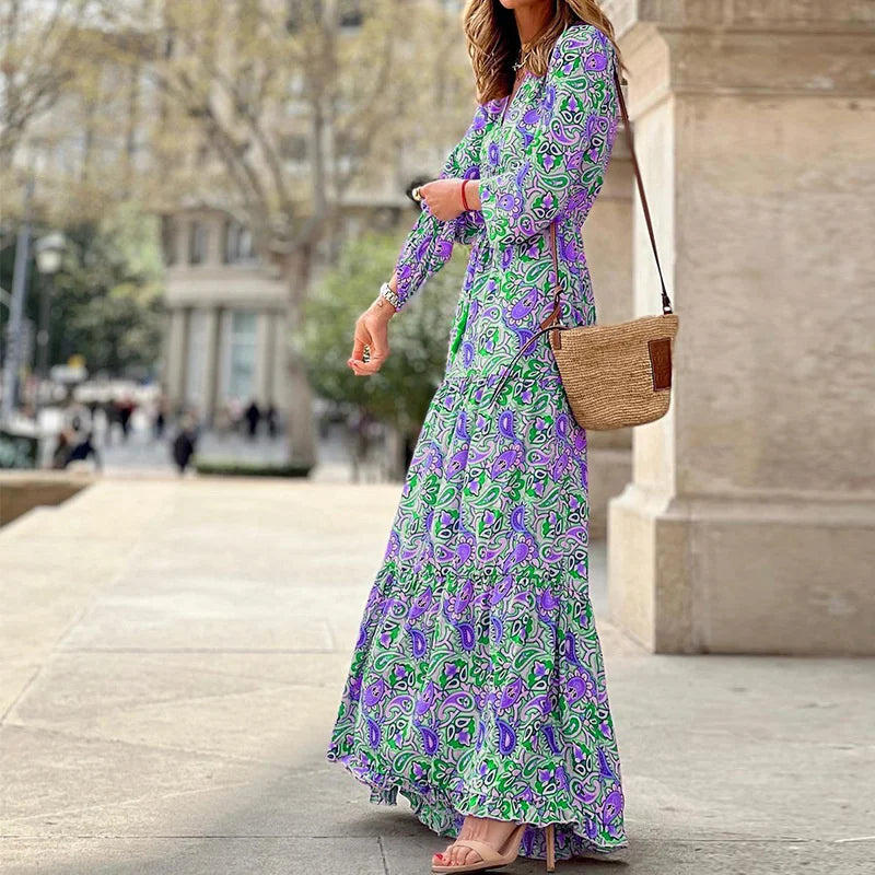 Bohemian maxi-jurk met paisleypatroon