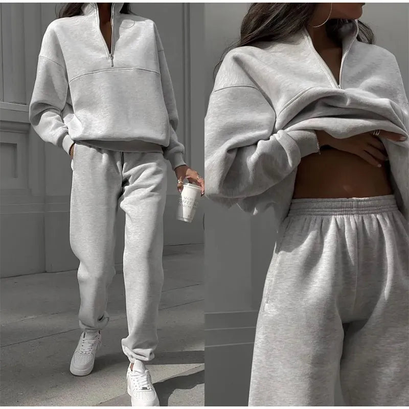 2-Delige Sets Casual Solid Sweater Suit