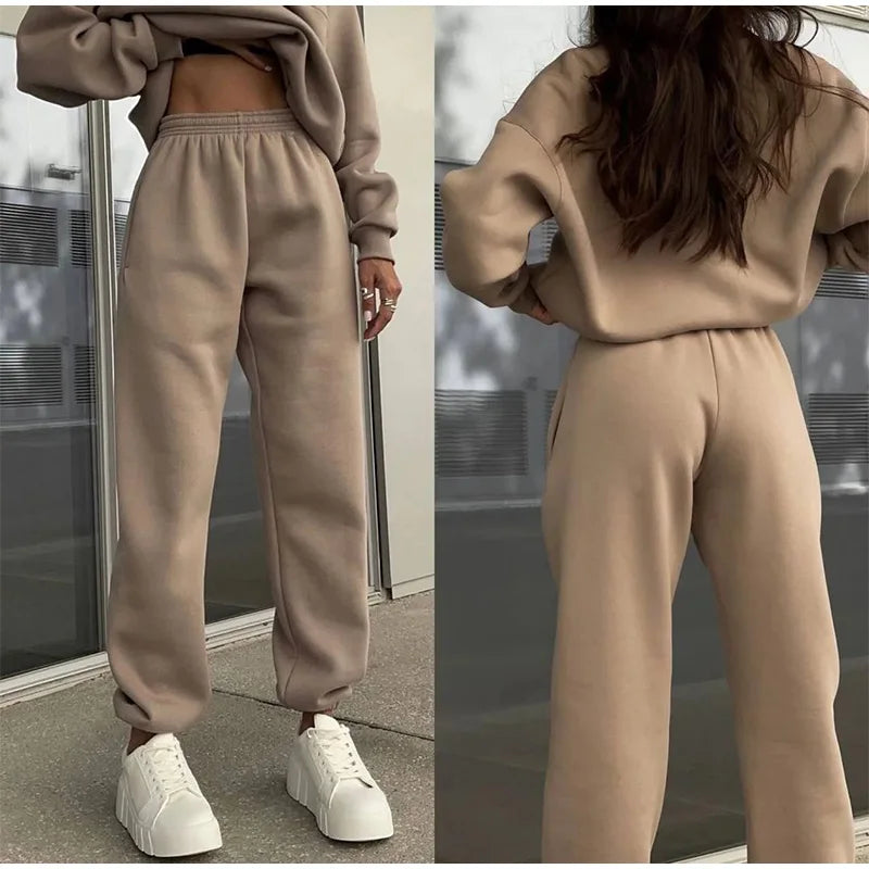 2-Delige Sets Casual Solid Sweater Suit