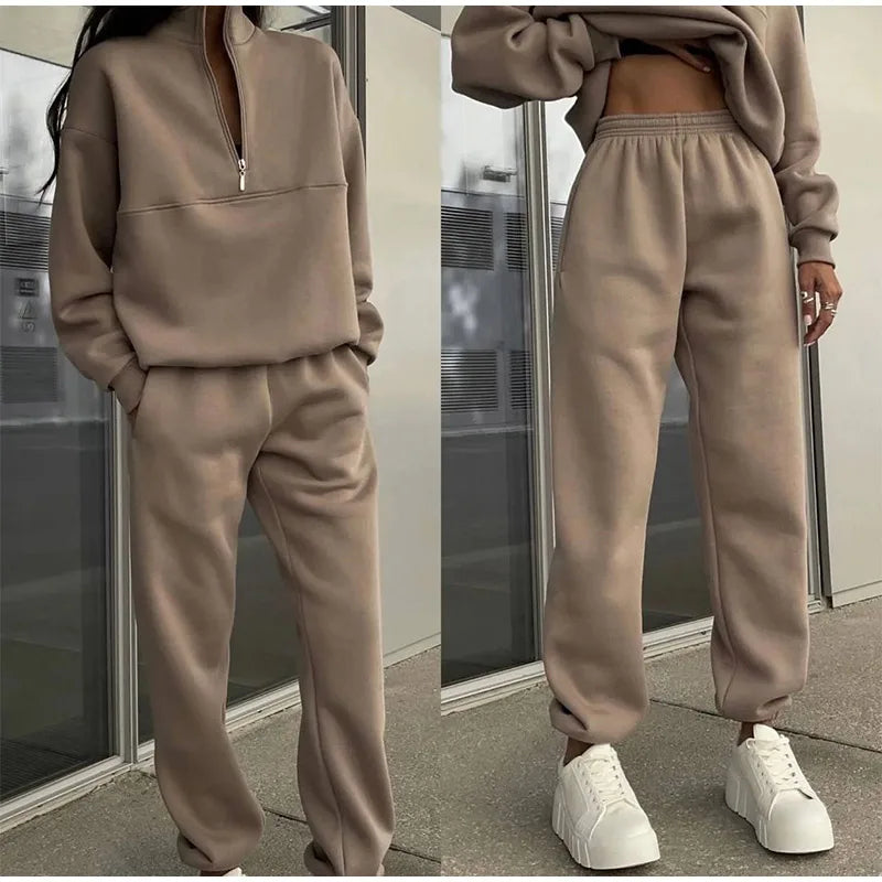 2-Delige Sets Casual Solid Sweater Suit