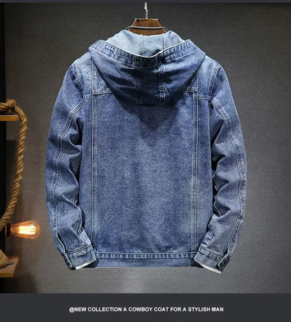 Denim jack met capuchon