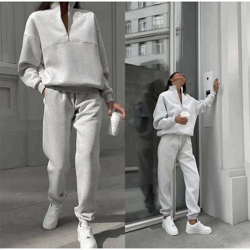 2-Delige Sets Casual Solid Sweater Suit