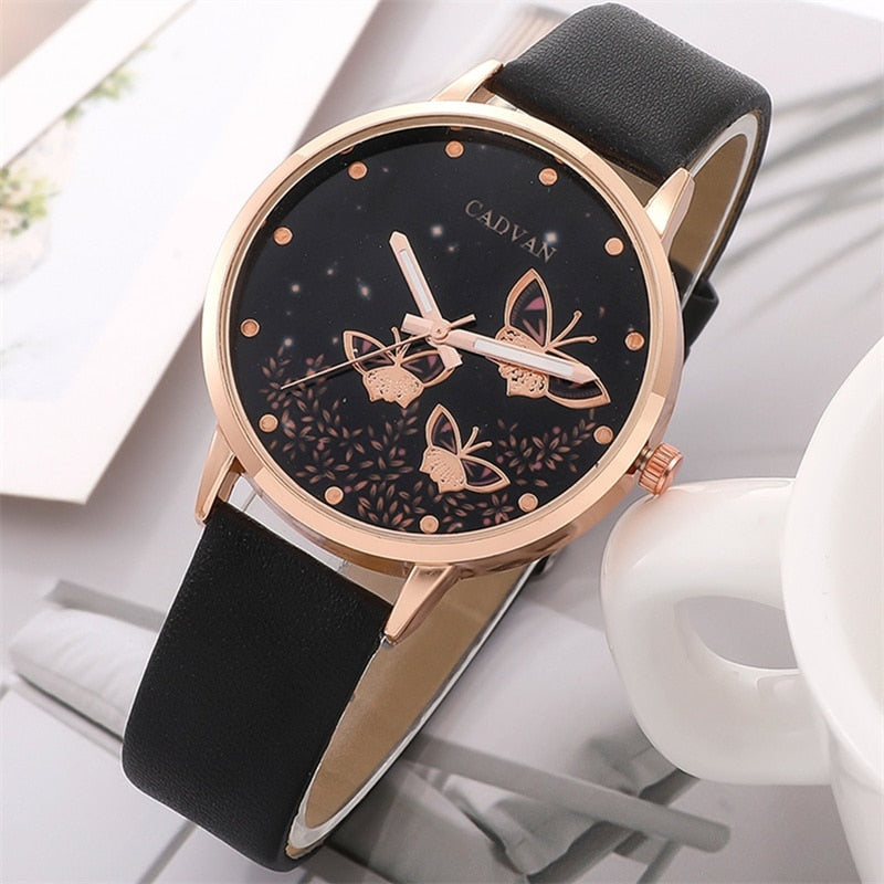 Stoute Complete Set: Set van 6 dames horloges Dames Fashion Butterfly Watch Nieuwe eenvoudige casual dames analoge polshorloge armband geschenk zonder doos