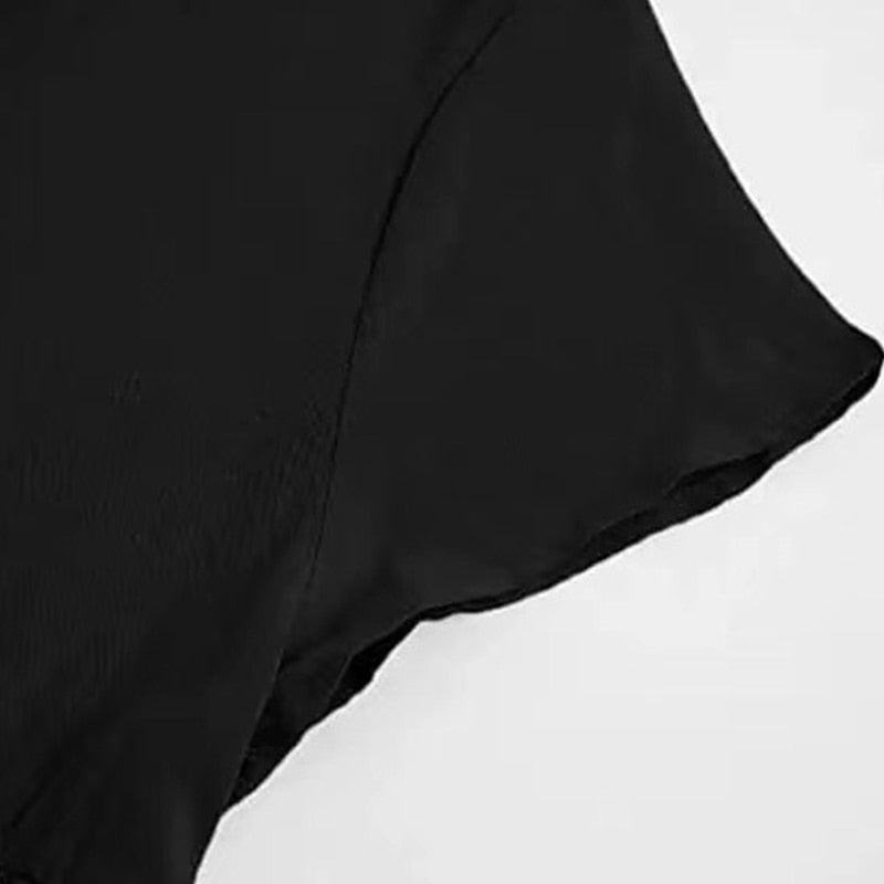 Geweven jurk met korte mouwen