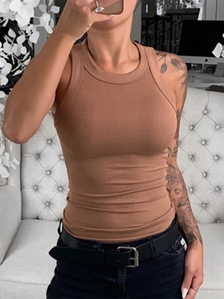 Klassiek lichaamsgevoel | Dames geribde tanktop