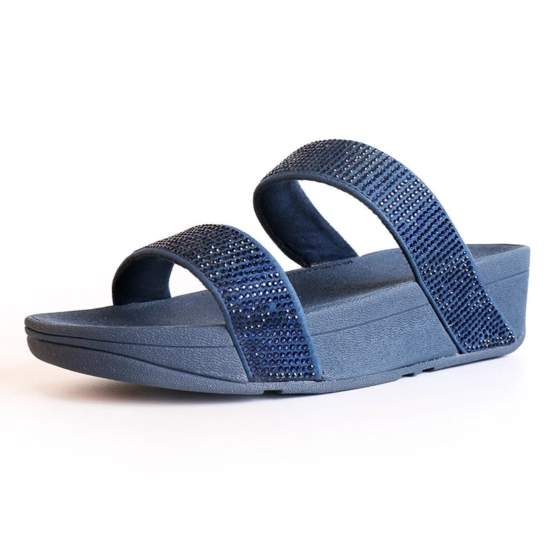 Strass-bevestigde strandsandalen voor de zomer