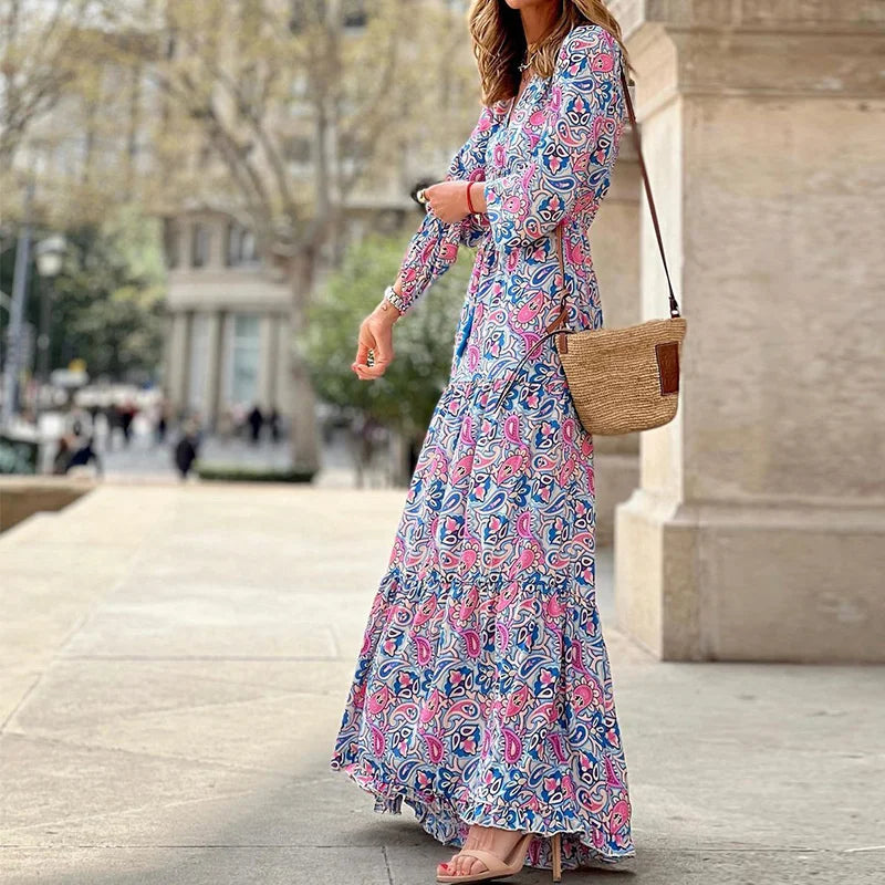 Bohemian maxi jurk met paisleypatroon Merley Amsterdam