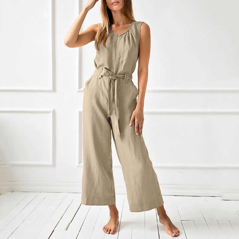 Casual jumpsuit met wijde pijpen