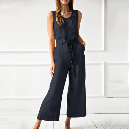 Casual jumpsuit met wijde pijpen