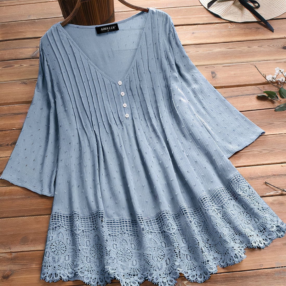 Vintage 3/4 mouw blouse