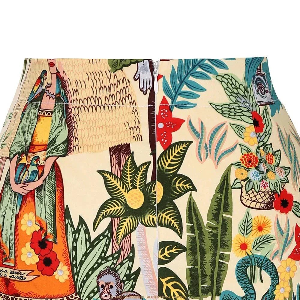 Zomerse korte rok met bloemenprint