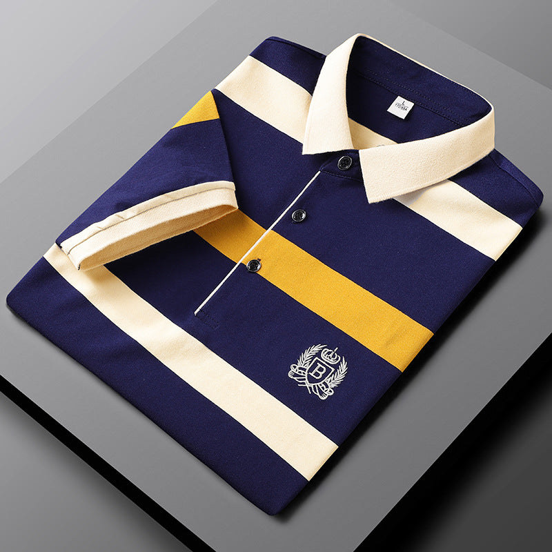Gestreepte Premium Herenpolo | Klassieke Stijl | Geborduurd Logo
