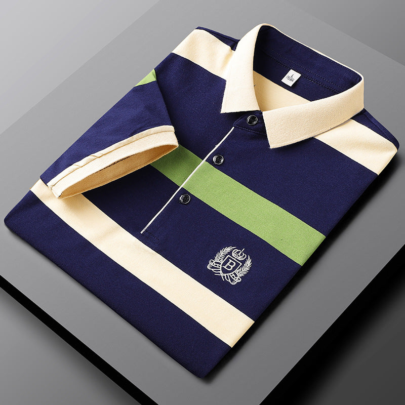 Gestreepte Premium Herenpolo | Klassieke Stijl | Geborduurd Logo