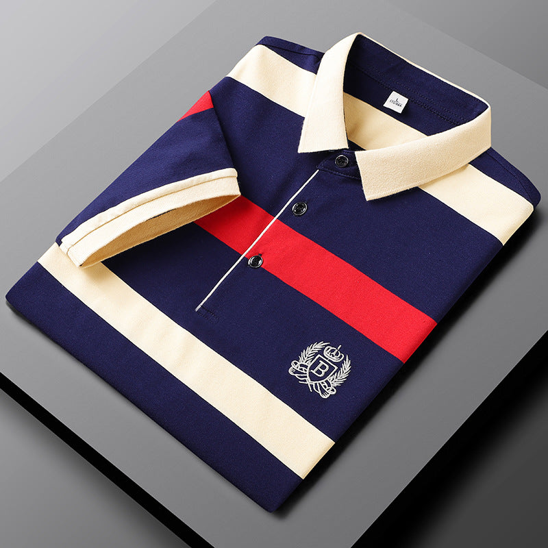 Gestreepte Premium Herenpolo | Klassieke Stijl | Geborduurd Logo
