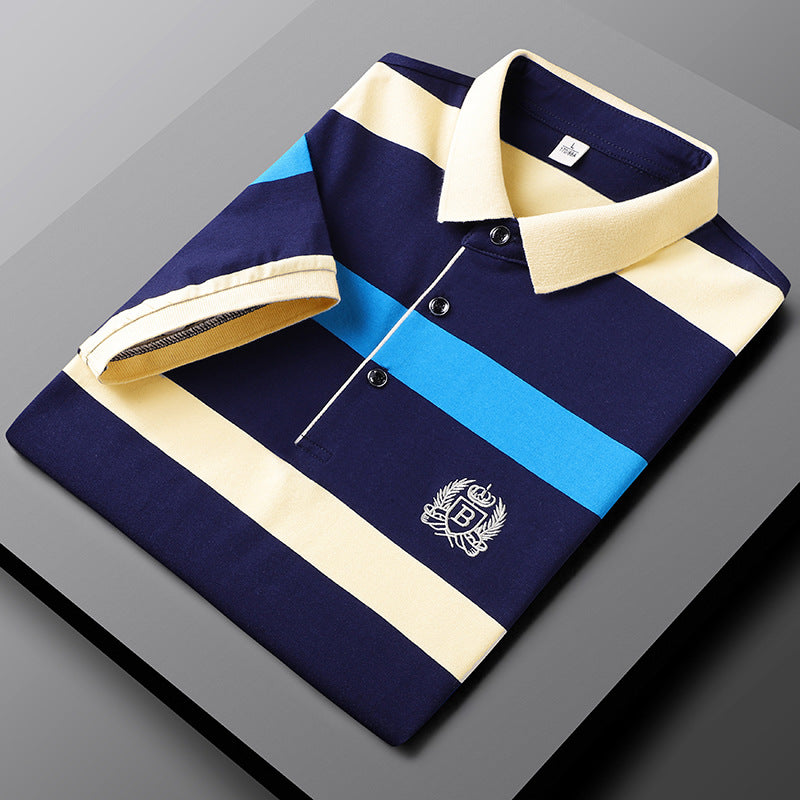 Gestreepte Premium Herenpolo | Klassieke Stijl | Geborduurd Logo