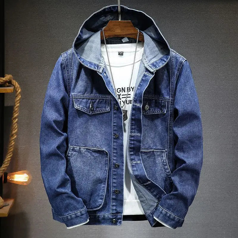 Denim jack met capuchon