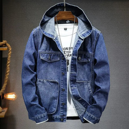 Denim jack met capuchon