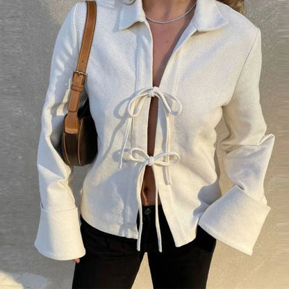 Gestructureerd vest met uitlopende mouwen