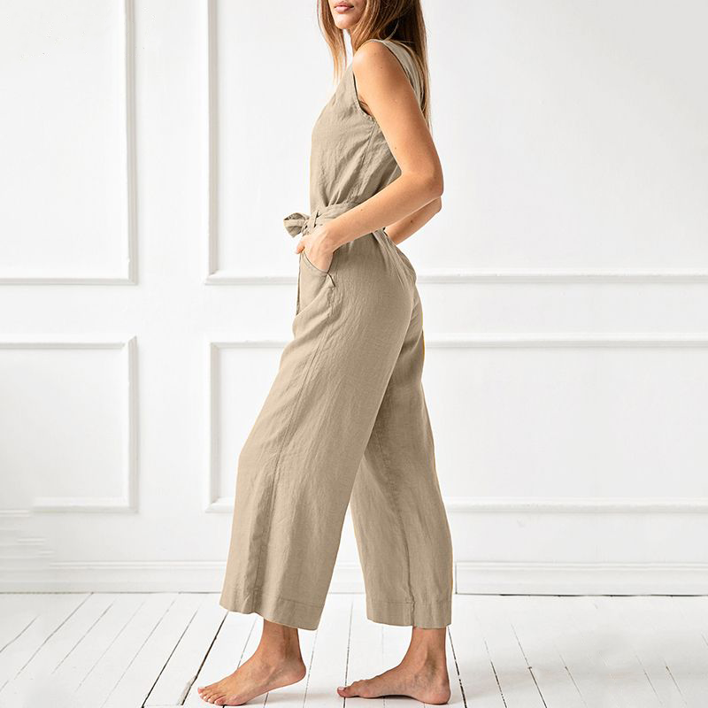 Casual jumpsuit met wijde pijpen