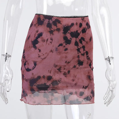 Trendy gelaagde minirok met abstracte print