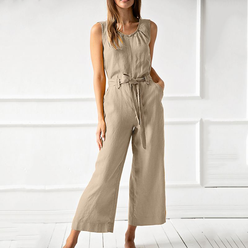 Casual jumpsuit met wijde pijpen