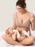 Naadloze voedingsbeha in zacht gebreid – voedingsbralette zonder beugel – Cacaobeige