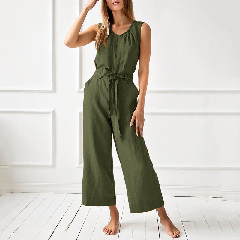 Casual jumpsuit met wijde pijpen