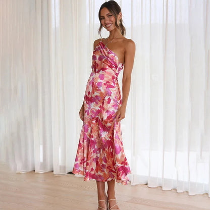 Elegante sexy midi-jurk zonder rug voor vrouwen